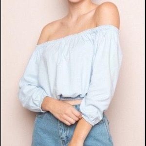 Brandy Melville blue Maura top
